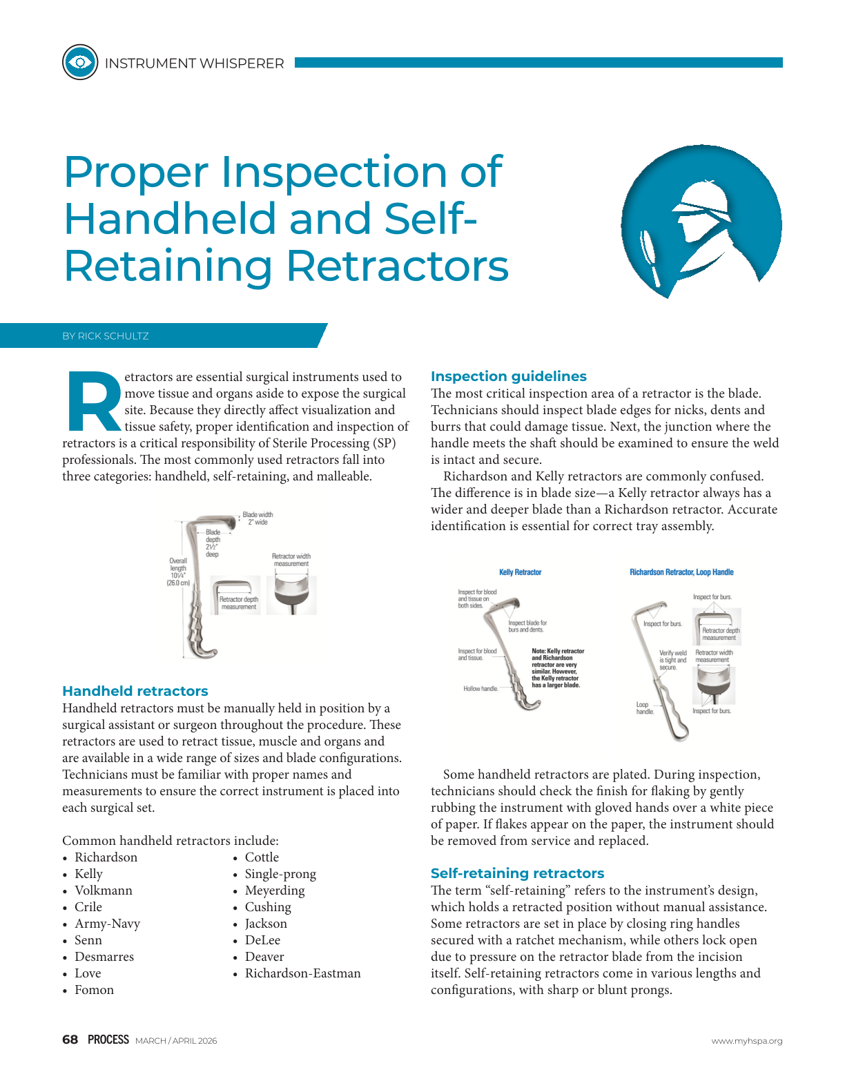 March/April 2026 Proper Inspection of Handheld and SelfRetaining Retractors, page 1